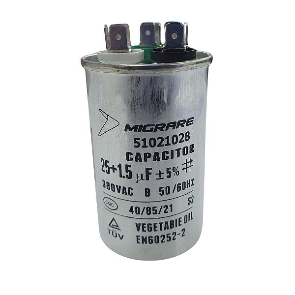 Capacitor Duplo Permanente 25+1,5UF 380V
