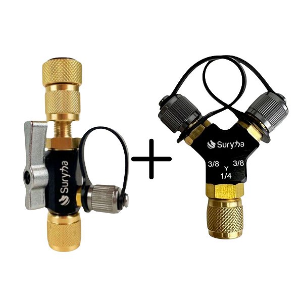 Kit Vácuo Otimizado 01 Válvula extratora 1/4" + Adaptador Y 3/8 x 1/4"