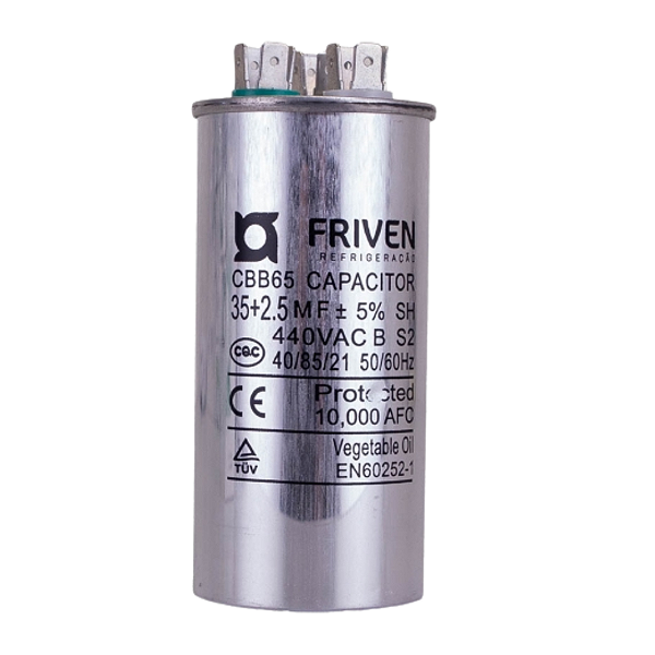 Capacitor Duplo CBB65 35 + 2,5 UF 440V AL