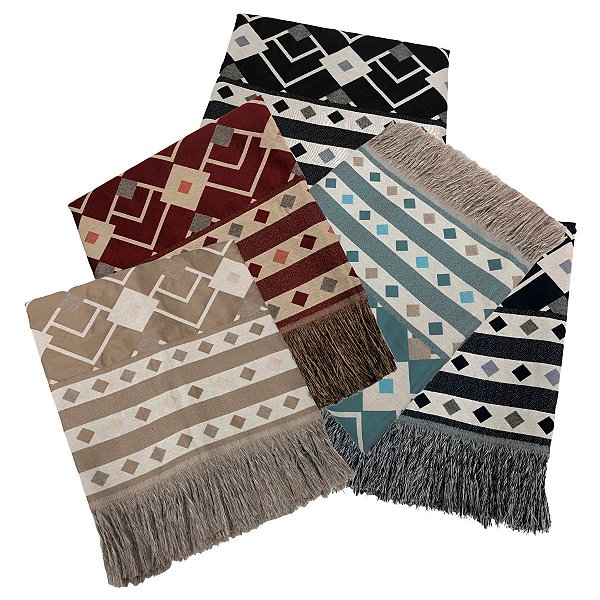 Xale Manta Sofá Luxo Dupla Face Jacquard Decorativa 1,70x1,40m Várias Cores Istambul
