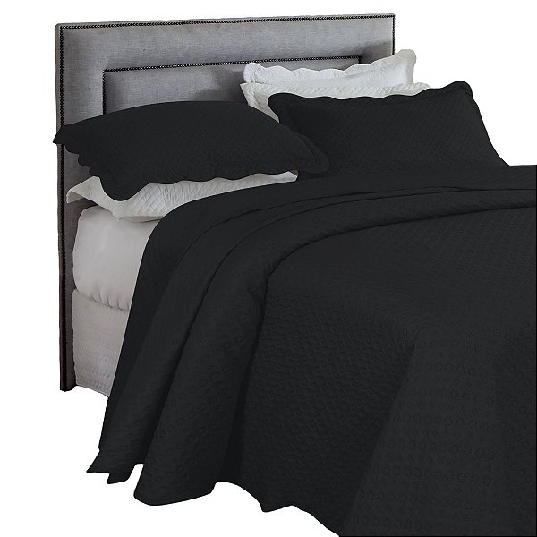 Kit Colcha Cobre Leito Cama Solteiro 180x220cm 2 Peças Lisa Várias Cores