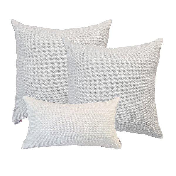 Kit 2 Capas Almofada 50x50cm + 1 Capas 30x50cm Decorativa Luxo Ziper Invisivel