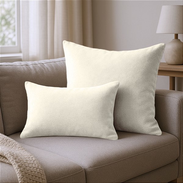 Kit Capa de Almofada 50x50cm + Capa 30x50cm Decorativa Suede Luxo Glamour