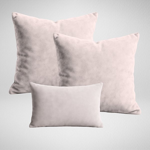 Kit 2 Capas de Almofadas 50x50 + 1 Capa 30x50cm Decorativa Suede Premium Glamour