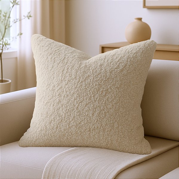 Capa de Almofada Capri em Suede Felpudo Premium 50x50cm Luxo Decorativa