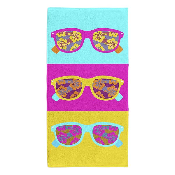 Toalha De Banho Praia Piscina Aveludada 70cm x 140cm Verão