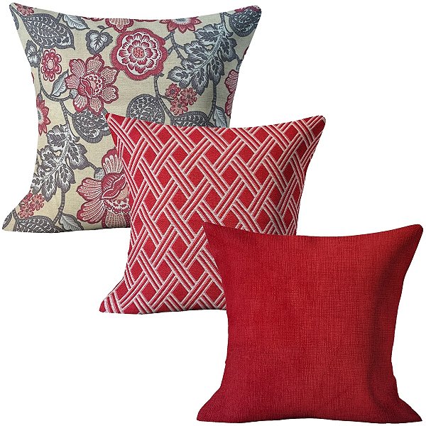 Kit Capas para Almofadas com Ziper Invisivel Decoração Sala Várias Estampas