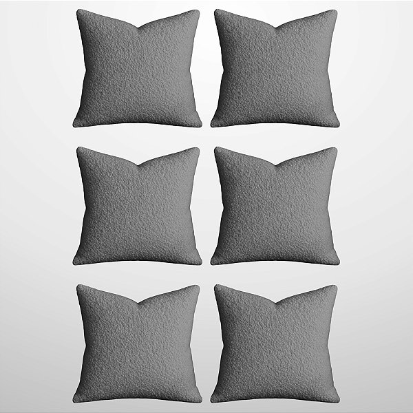 Capas de Almofada 50x50cm Bouclé Luxo Kit 6 Unidades Zíper Invisível Capri