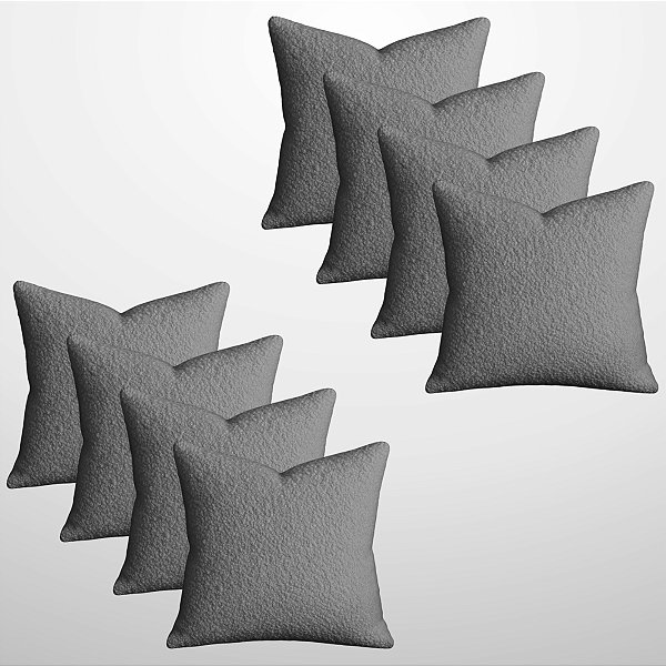 Capas de Almofada 50x50cm Bouclé Luxo Kit 8 Unidades Zíper Invisível Capri