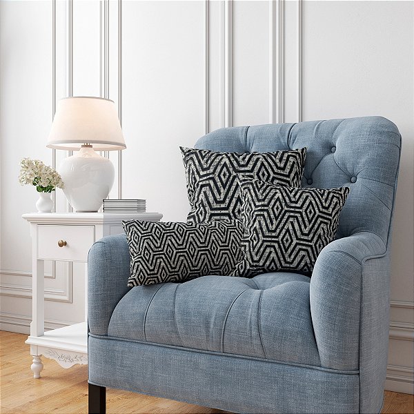 Kit Capas Almofadas Decorativa Com Zíper em Jacquard 2 Peças 45x45 + 2 Peça 30x50
