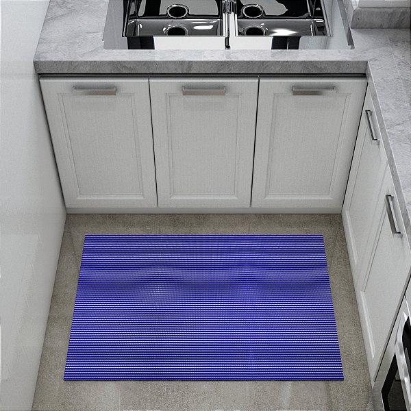 Passadeira Tapete Emborrachada Antiderrapante  43cm de largura Azul Royal