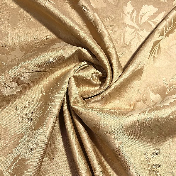 Tecido Jacquard Medalhão Viena Adamascado Dourado