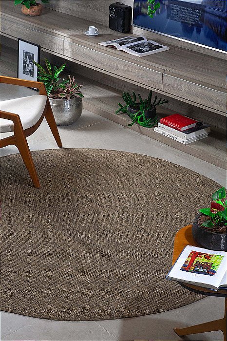 Tapete Sisal Redondo Antiderrapante Mesclado - SV02 - 2,00x2,00