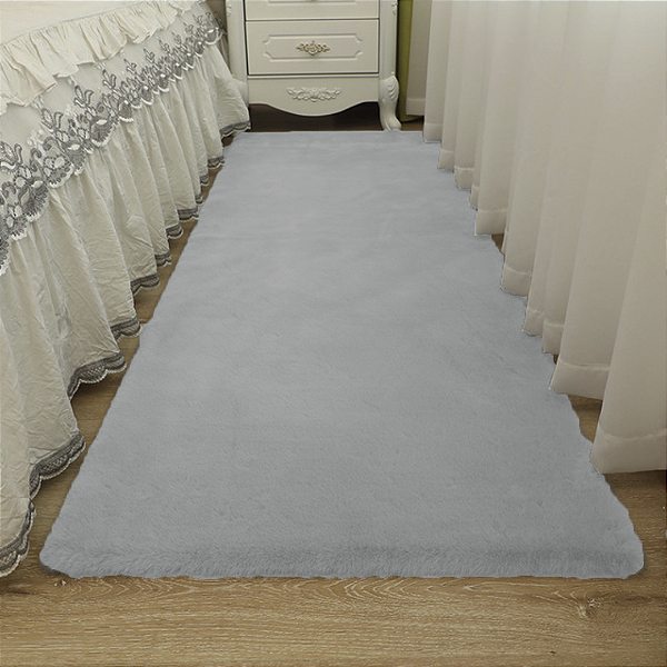 Tapete Pele de Coelho Wabby Touch Cinza 0,60x1,80 Metros