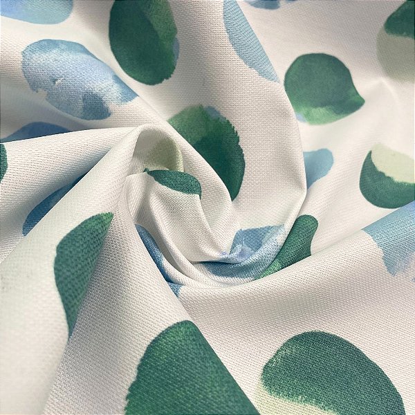 Tecido Acquablock Karsten Bolas Verde e Azul Acqua 55