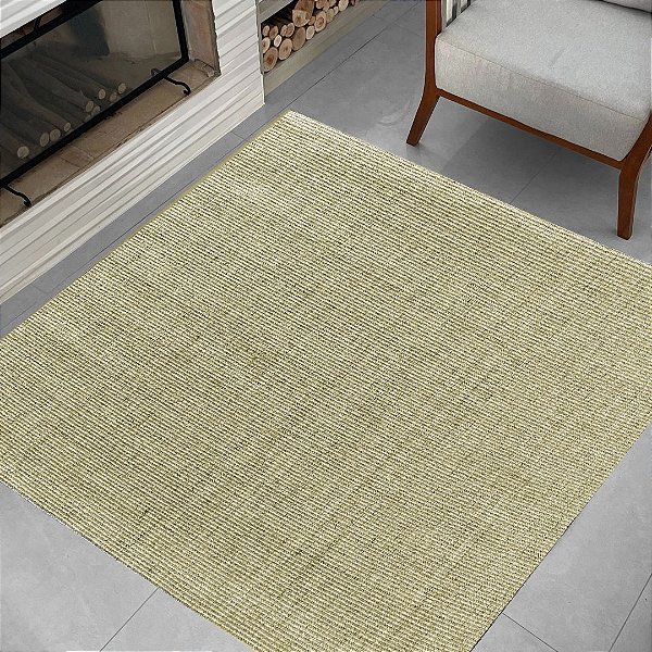 Tapete Para Sala Sisal 100% Natural Quadrado 1,00x1,00m Natural