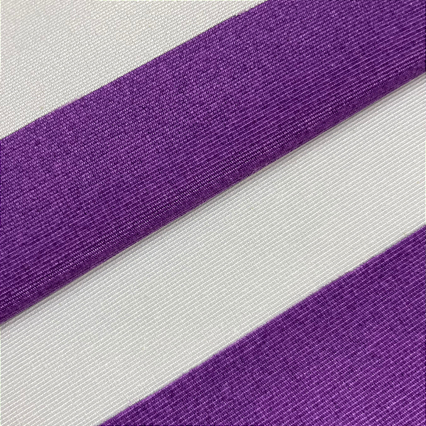 Tecido Jacquard Listrado Roxo e Branco Festiva 64