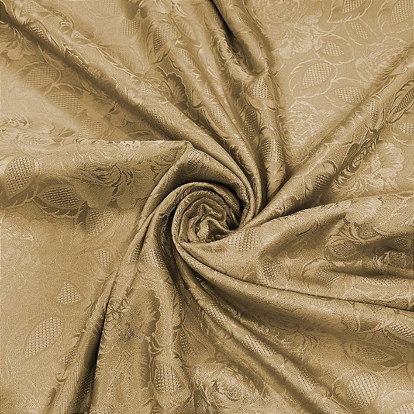 Tecido Jacquard Medalhão Córdoba Adamascado Ouro