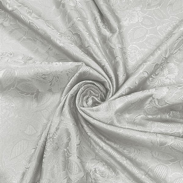 Tecido Jacquard Medalhão Córdoba Adamascado Branco