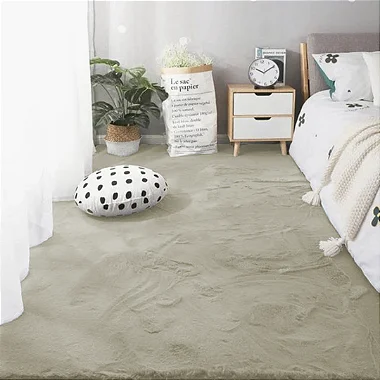 Tapete Pele de Coelho Wabby Touch Bege Claro 2,00x2,40 Metros