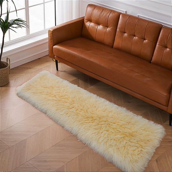 Tapete Passadeira Veneza pele de Carneiro Super Macio Natural  0,50x2,00