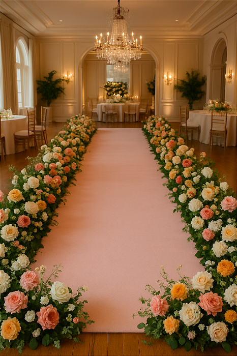 Passadeira Carpete Casamento, Festa Decoração Rosa Bebe 25x1 Metros