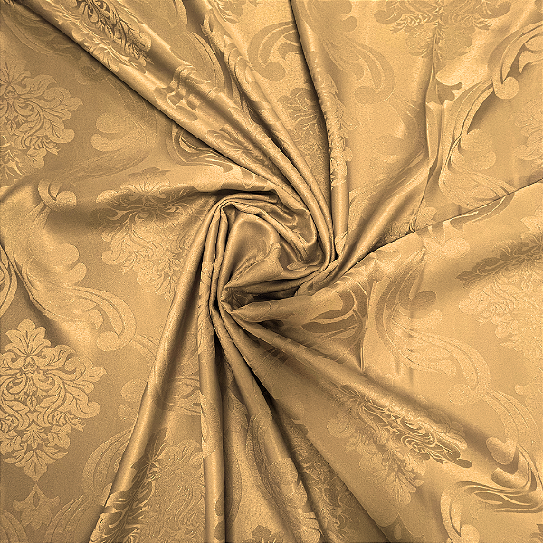 Tecido Jacquard Medalhão Adamascado London Ouro