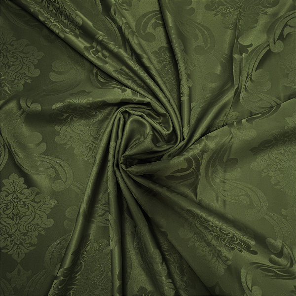 Tecido Jacquard Medalhão Adamascado London Musgo