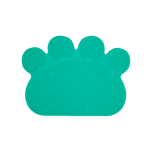 Tapete Pata para Pet Pvc Grande 45Cm X 60Cm Cães E Gatos - Turquesa