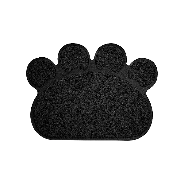 Tapete Pata para Pet Pvc Grande 45Cm X 60Cm Cães E Gatos - Preto