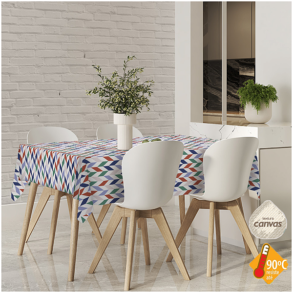 Toalha de Mesa Termica 1,40 de Largura - Chevron Vermelho e Azul