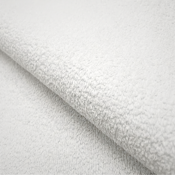 Tecido para Moveis e Decoração Boucle  Dublado Branco
