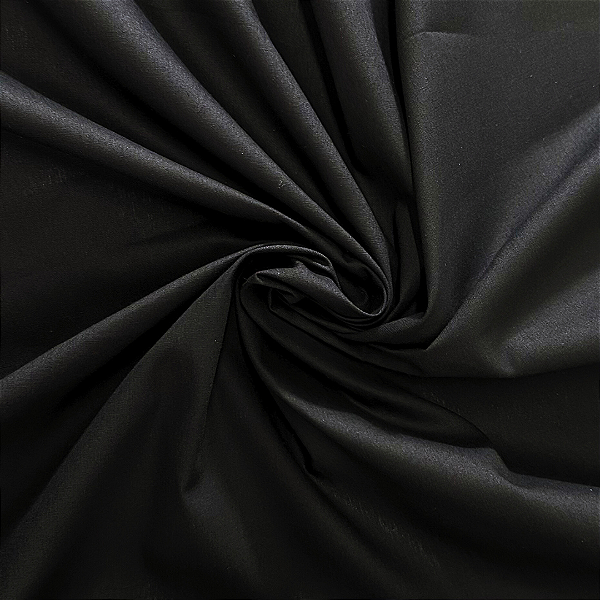 Tecido Tricoline Preto Liso 100% Algodão com 1,50 metros de largura
