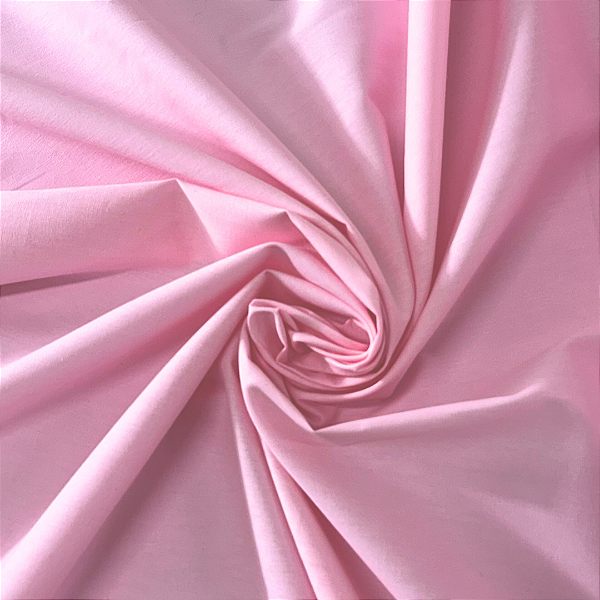 Tecido Tricoline Rosa Bebe Liso 100% Algodão com 1,50 metros de largura