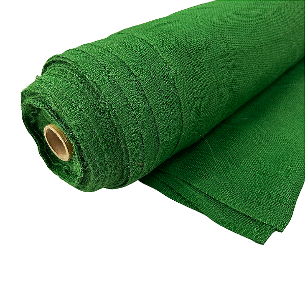 Tela de Juta Natural Verde para Decoração Artesanato Fechada 1 Metro