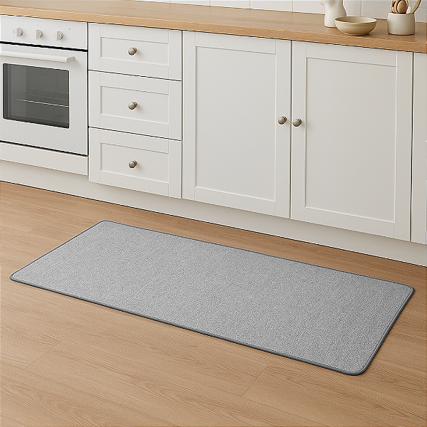 Passadeira tapete Eco Sustentável Antiderrapante 45x120cm Linho Cinza