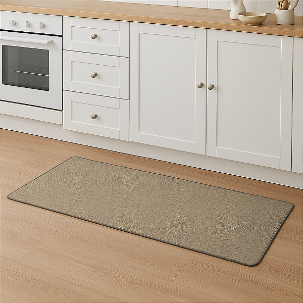 Passadeira tapete Eco Sustentável Antiderrapante 45x120cm Linho Bege