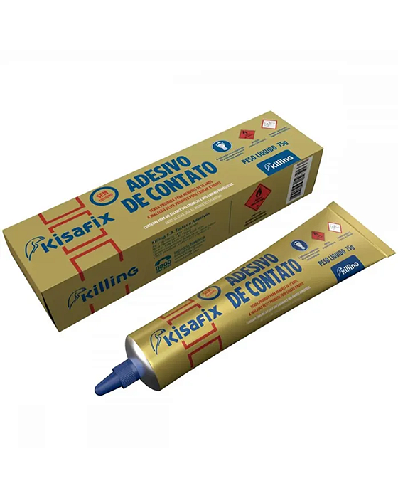 Cola de Contato, Sapateiro, Tapeçaria, Estofados Kisafix Bisnaga 75g Cola Forte
