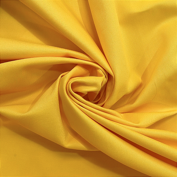 Tecido Sarja Peletizada 100% Algodão Delfi Amarelo Gema
