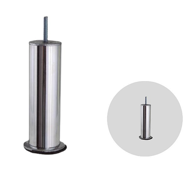 Pé para sofá de aluminio tubular 15 cm de altura - AL66