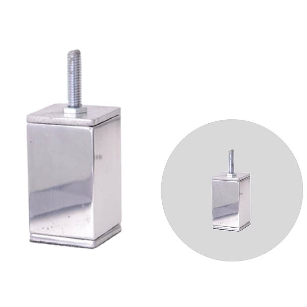 Pe para sofá em aluminio quadrado maciço 7 cm altura - AL72
