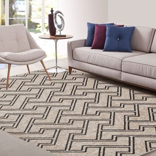 Tapete De Sala Treviso Des 3b - Bege - 2,00 X 1,50.