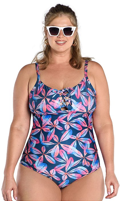 Maiô Du Sell Cancun Estampado Amarrações Bojo Removível Plus Size