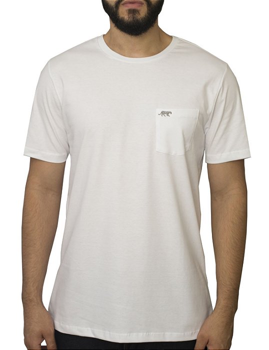 Camiseta branca com bolso Clearance