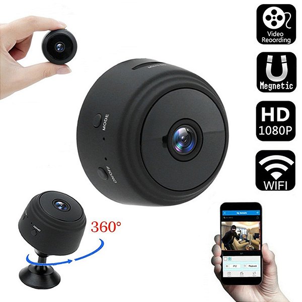 Mini Câmera De Segurança Wifi Hd Espiã Discreta Com Audio