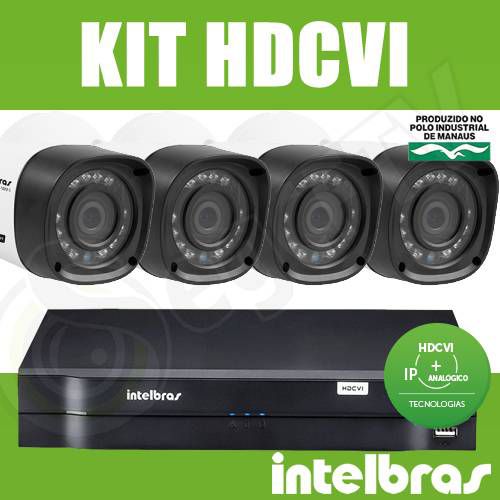 Kit Intelbras 4 Câmeras + DVR 4 Canais Multi HD