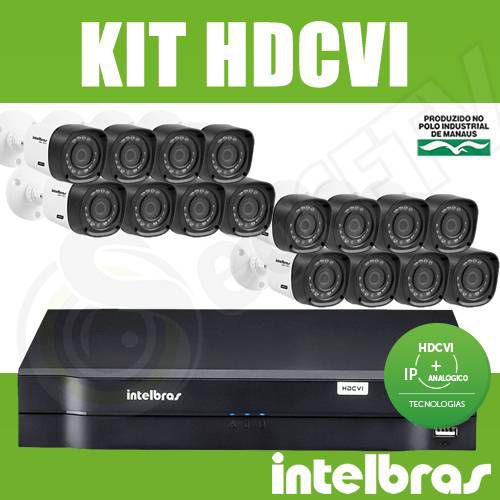 Kit Intelbras 16 Câmeras + DVR 16 Canais Multi HD