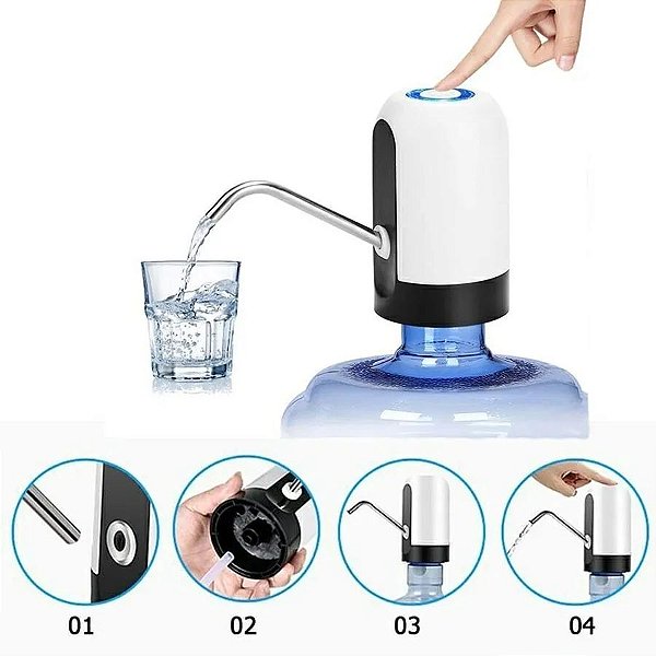 Bebedouro Bomba Elétrica Recarregável Usb Para Galão De Água