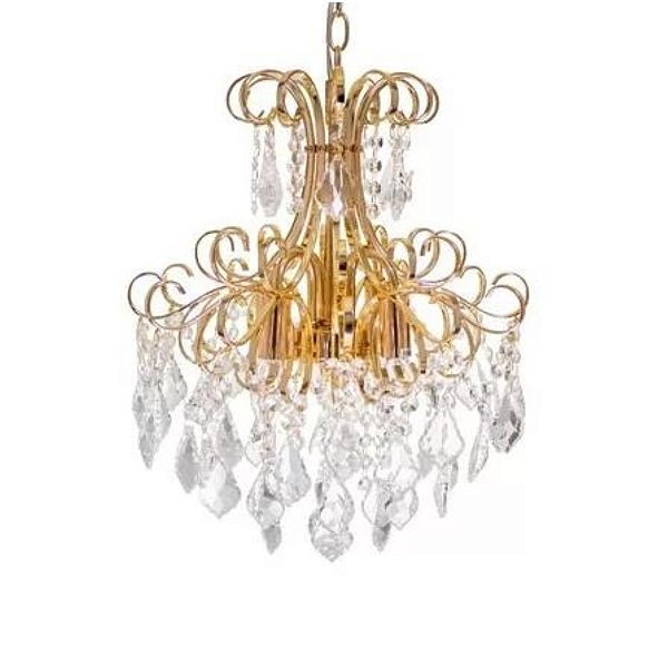 Lustre Malipiero 4 Lâmpadas Dourado Tupiara