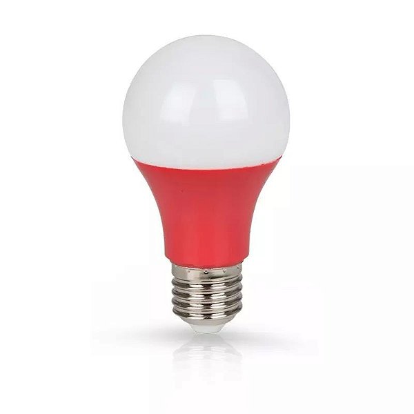Lâmpada Bulbo LED Bivolt 7W Vermelha